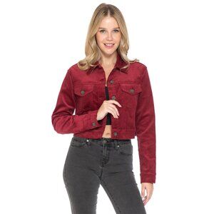 Angry Rabbit Crop Corduroy Long Sleeve Jacket